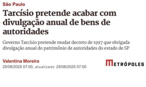 Nota Zero: Para Tarcísio de Freitas